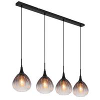 Hängeleuchte 15887-4h - Klar, Design, Glas/Metall (110/20/120cm) - Globo