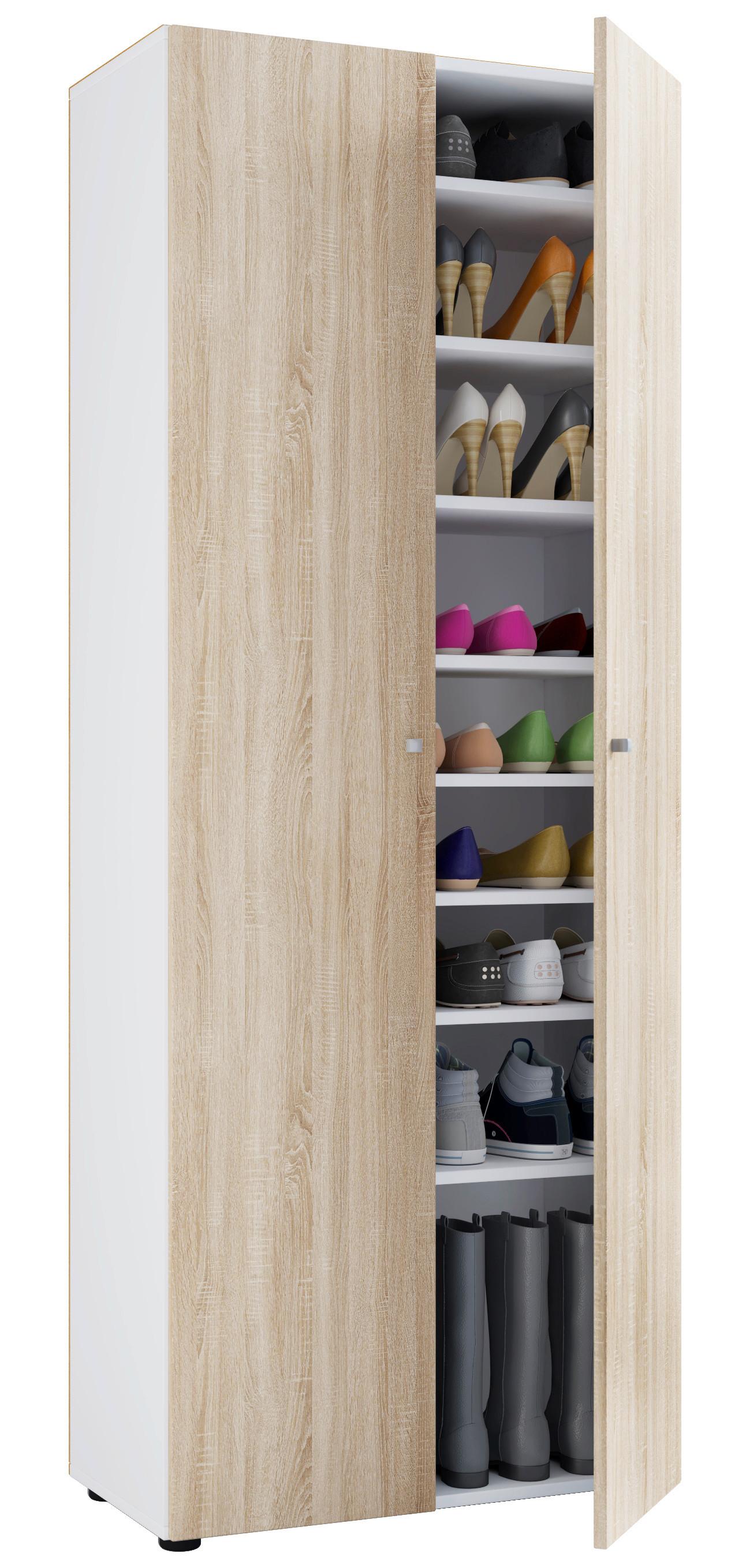Schuhschrank Vandol Weiß/Sonoma Eiche Dekor B:71cm