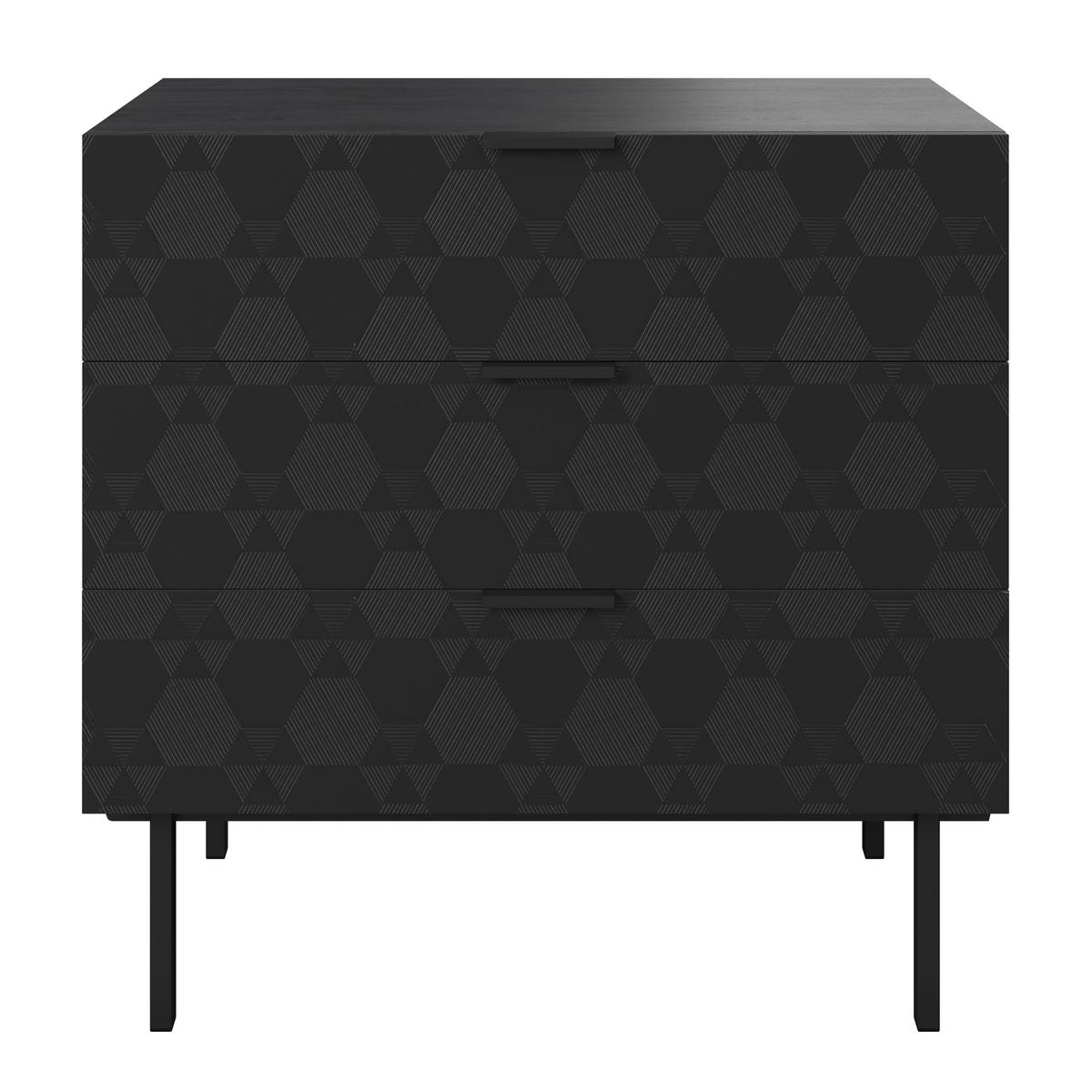 Komoda ROMA - černá, Moderní, kov/dřevo (85/80/40cm) - Bessagi Home