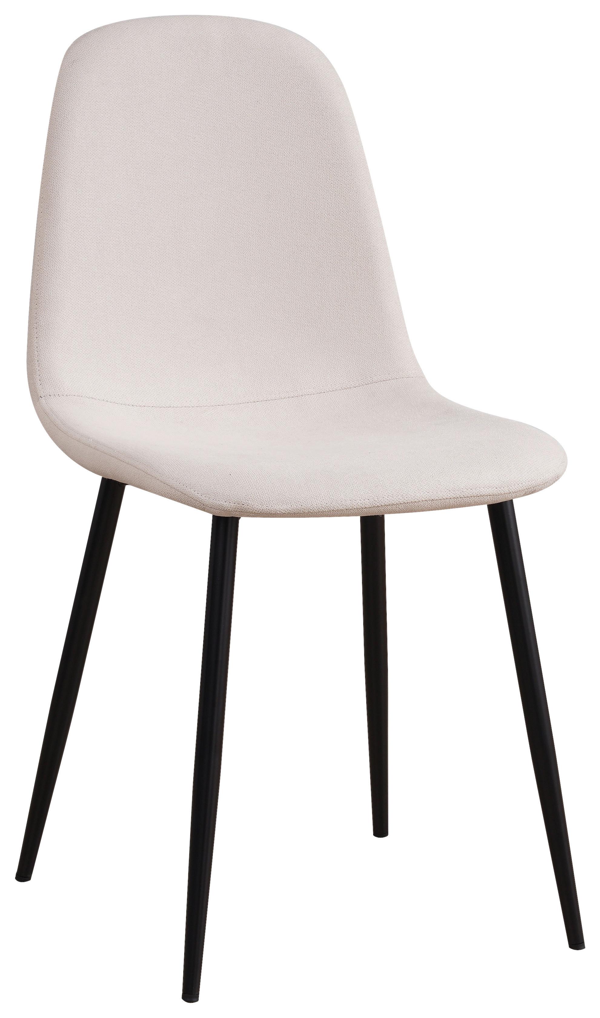 Stuhl Lola Creme Lola - Creme/Schwarz, Basics, Textil/Metall (43/85/54cm) - P & B