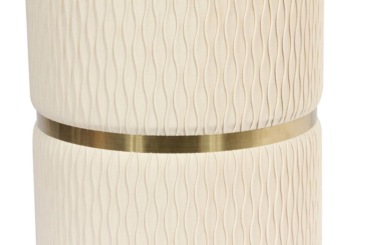 Hockerset Milas 100 2-Teilig Creme D: 36/31,5 cm - Goldfarben/Creme, KONVENTIONELL, Textil/Metall (31,5/36/38/44/31,5/36cm) - Kayoom