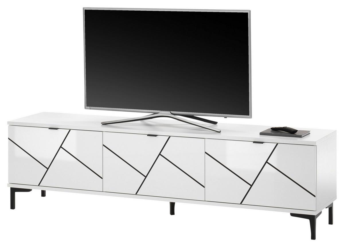 NÍZKÁ KOMODA CADIZ - černá/vysoce lesklá bílá, Moderní, kompozitní dřevo/plast (165/46/38cm) - Mömax