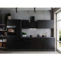 Küchenblock Oliver Grau, Schwarz B: 310 cm - Schwarz/Grau, Design, Holzwerkstoff (310cm) - Respekta