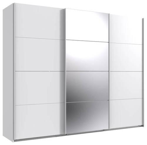 Schwebetürenschrank B: 270 Cm Norderstedt Weiß - Weiß, MODERN, Glas/Holzwerkstoff (270/236/64cm) - MID.YOU