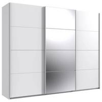Schwebetürenschrank B: 270 Cm Norderstedt Weiß - Weiß, MODERN, Glas/Holzwerkstoff (270/236/64cm) - MID.YOU