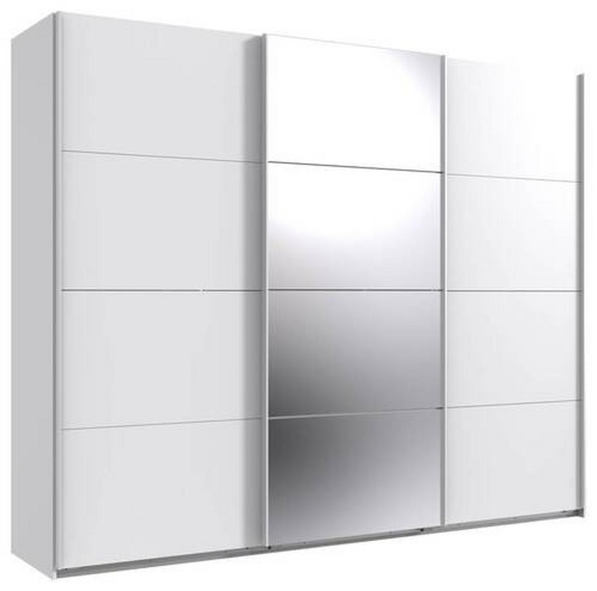 Schwebetürenschrank B: 270 Cm Norderstedt Weiß - Weiß, MODERN, Glas/Holzwerkstoff (270/236/64cm) - MID.YOU