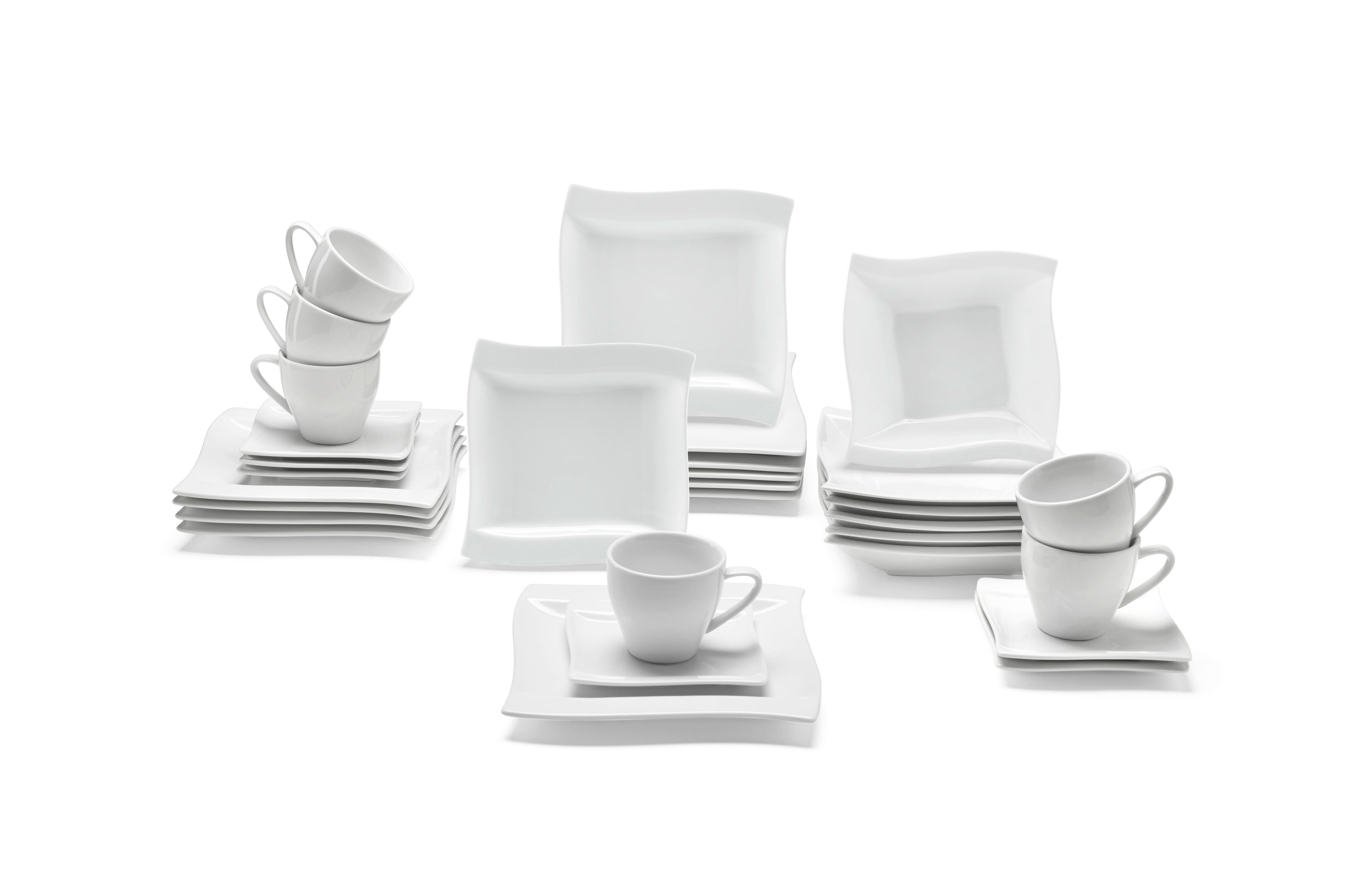 Kombinovaná souprava 30-dílná - bílá, keramika - Mömax