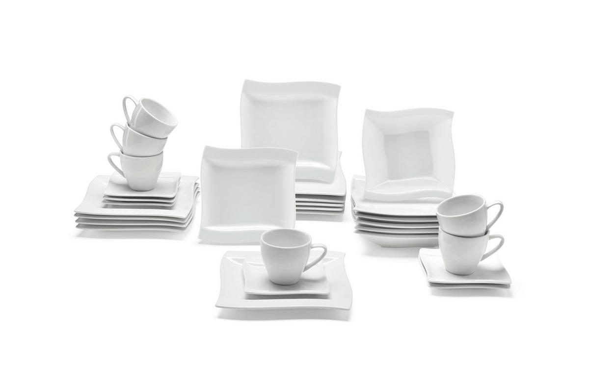 Kombinovaná souprava 30-dílná - bílá, keramika - Mömax