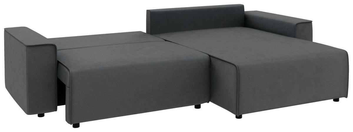 Ecksofa Chance Anthrazit S: 265x164 cm - Anthrazit/Schwarz, MODERN, Textil (265/164cm) - Trendmanufaktur