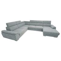 Ülőgarnitúra Bologna U - szürke, Modern, textil/fa (206/95/350cm)