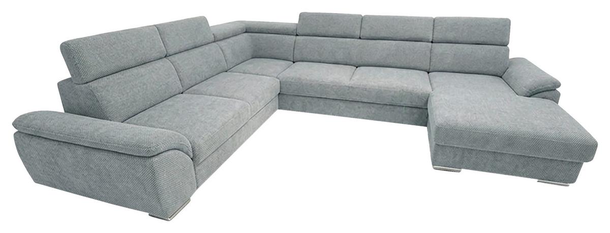 Ülőgarnitúra Bologna U - szürke, Modern, textil/fa (206/95/350cm)