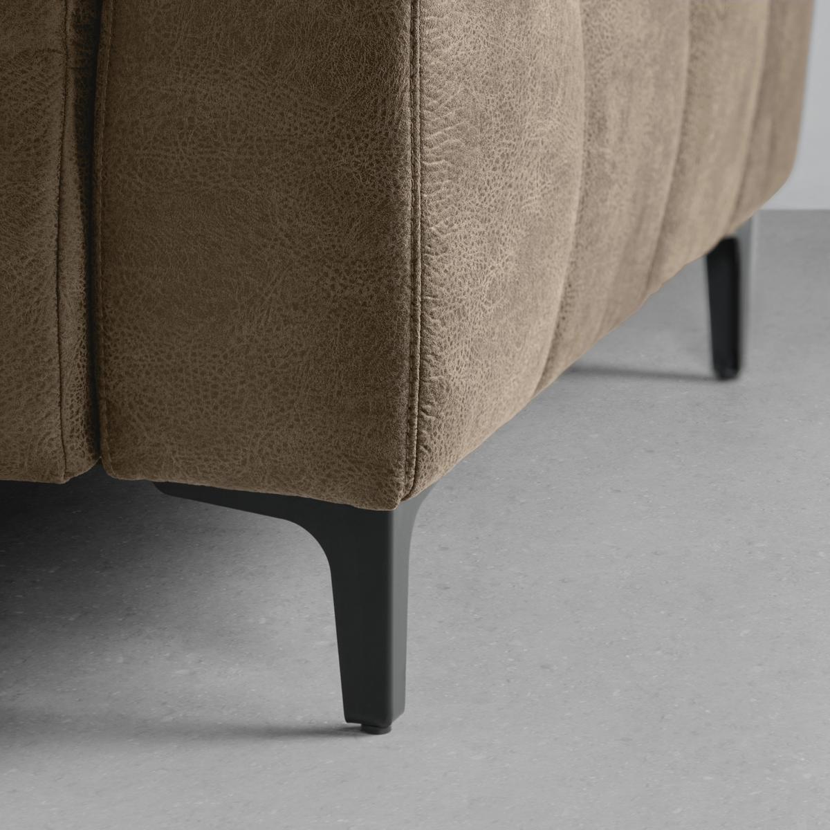 Rohová sedačka PANAMA, ľavá, sivohnedá - čierna/taupe, Konventionell, kov/textil (216/89-102/304cm) - Premium Living