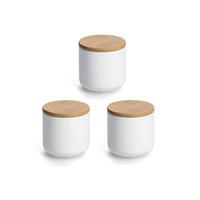 VORRATSDOSENSET Weiß, Ø/H: ca. 9x9 cm - Weiß, Basics, Keramik (8,7/8,5cm) - Zeller Present
