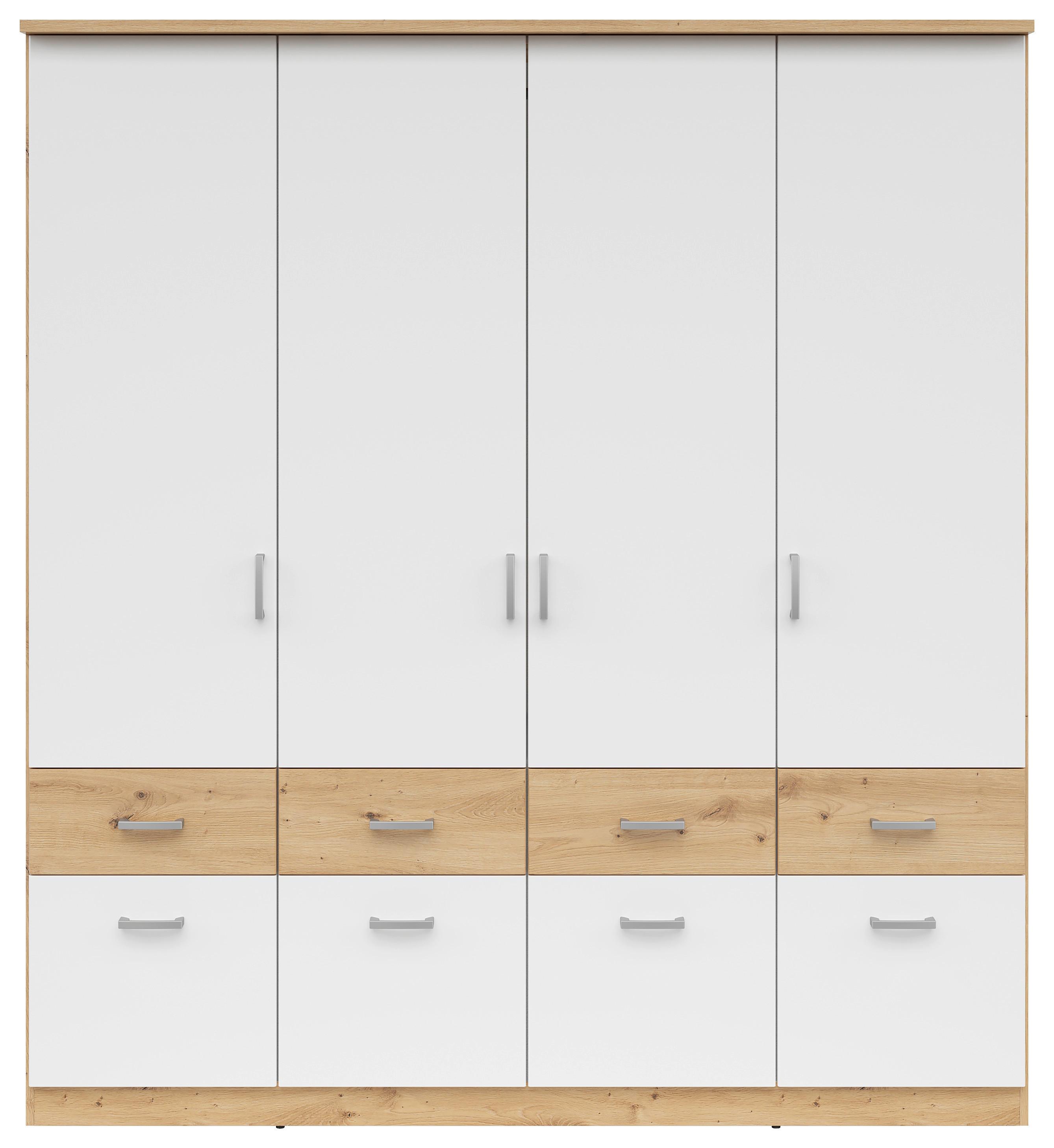Kleiderschrank mit Laden B: 181 cm Brando Weiß/Eiche Dekor