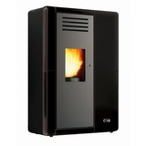 Pelletofen Cupido 9 Kw mit Wi-Fi Modul - Schwarz, MODERN, Keramik/Metall (78/108,5/29,2cm)