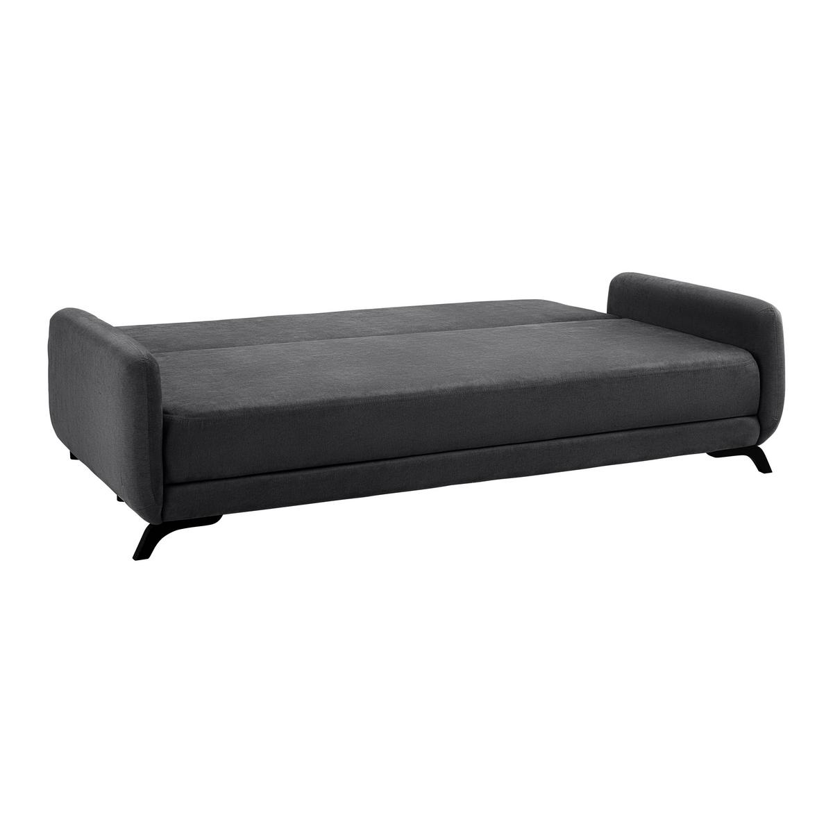Praktická rozkladacia pohovka Oliver, antracit - čierna/farba akácie, Modern, drevo/textil (220/74/93cm) - Bessagi Home