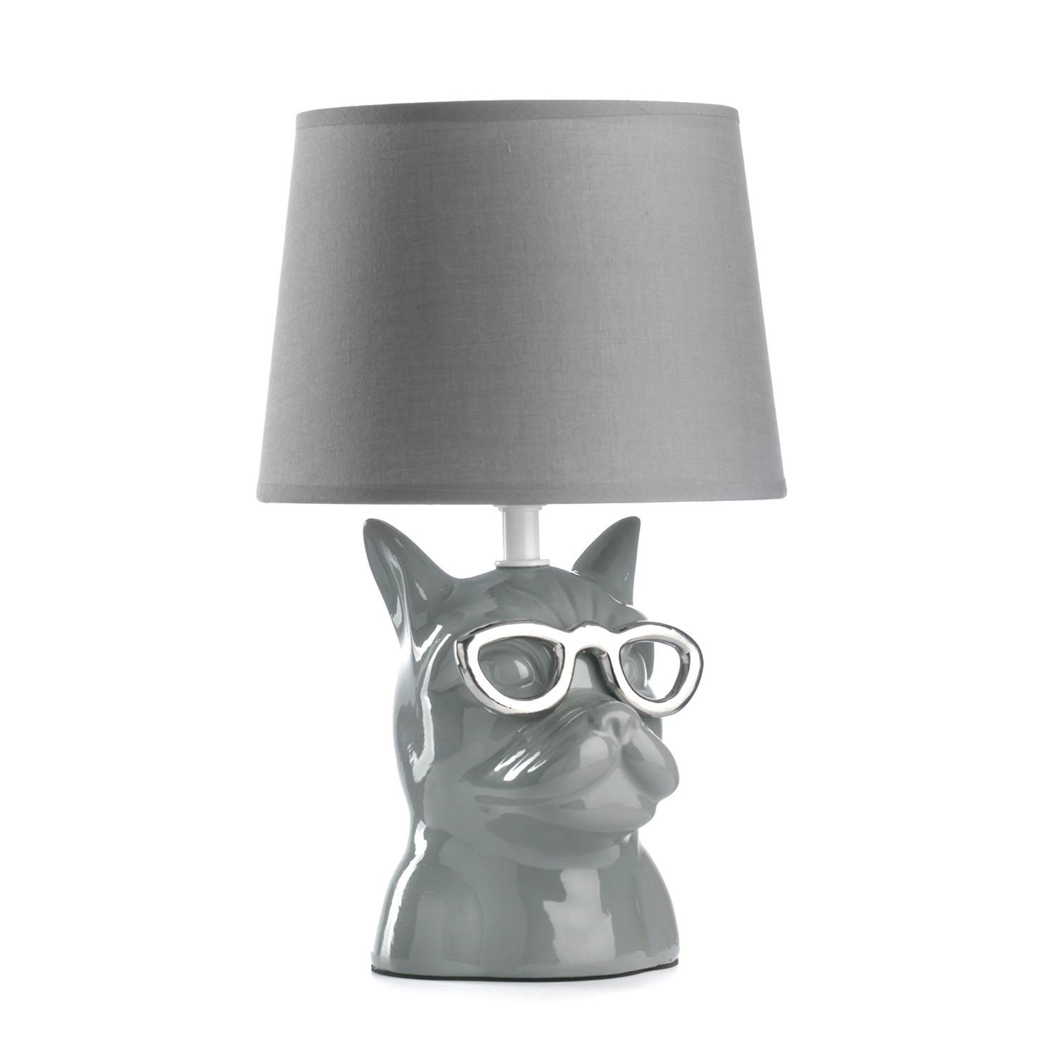 Tischleuchte Grau D: 18 cm 6w - Grau, Trend, Keramik/Textil (18/29cm)