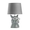 Tischleuchte Grau D: 18 cm 6w - Grau, Trend, Keramik/Textil (18/29cm)
