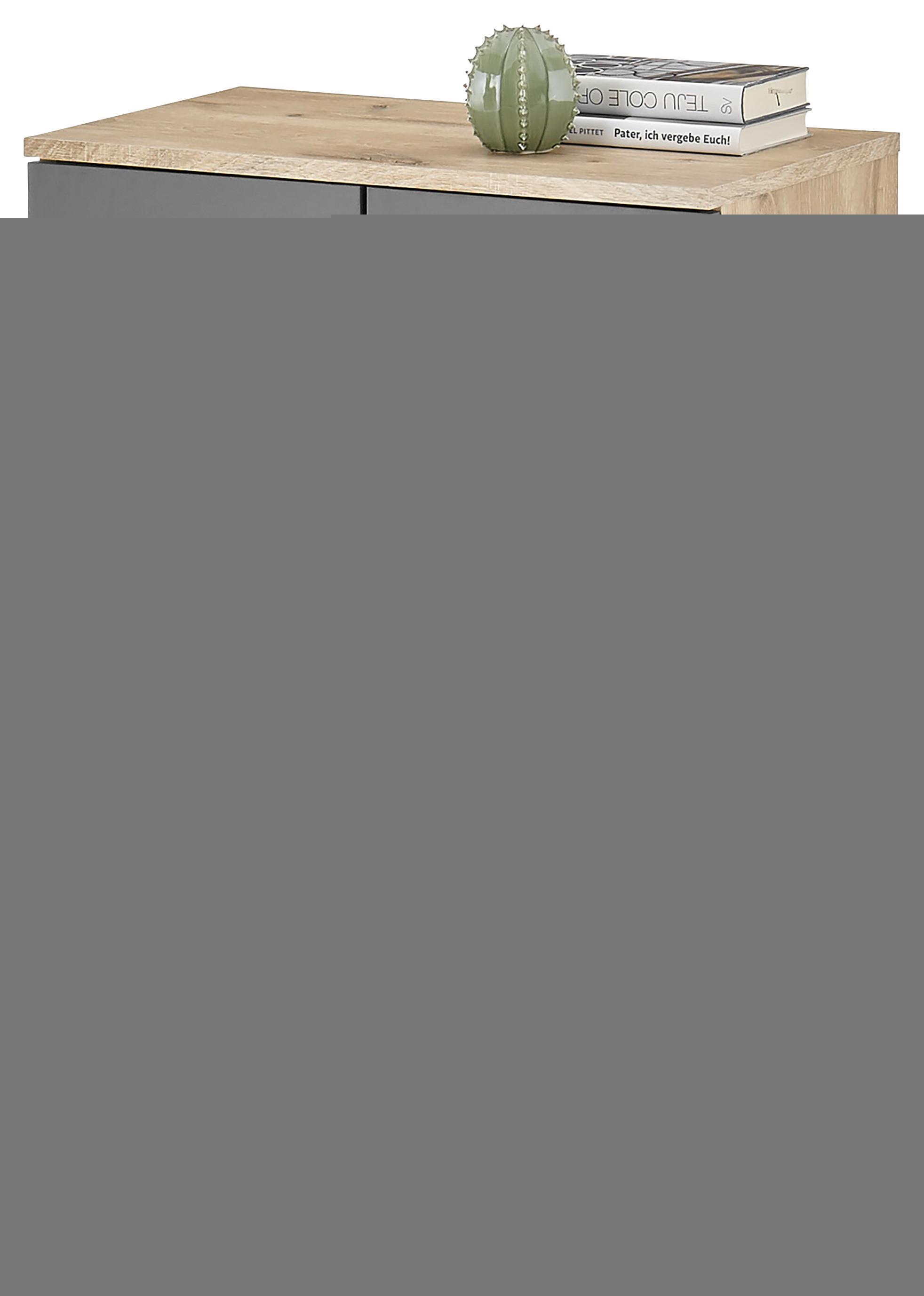 Kommode 60 Cm Bc 1040 Eichefarben/grau - Eichefarben/Silberfarben, Design, Holzwerkstoff (60/84/35cm) - MID.YOU