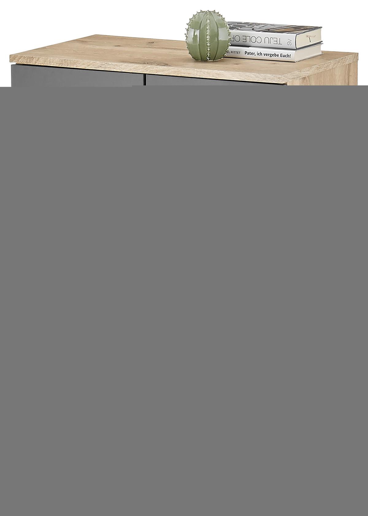 Kommode 60 Cm Bc 1040 Eichefarben/grau - Eichefarben/Silberfarben, Design, Holzwerkstoff (60/84/35cm) - MID.YOU