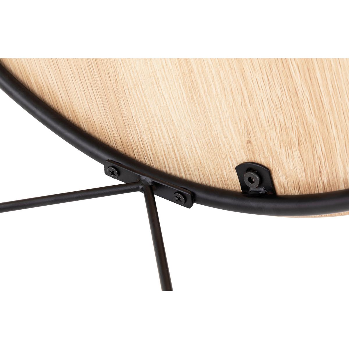 Couchtisch-Set Schwarz/Eichefarben B: 50cm - Eichefarben/Schwarz, Design, Holzwerkstoff/Metall (50-40/50-40/40-36cm) - MID.YOU