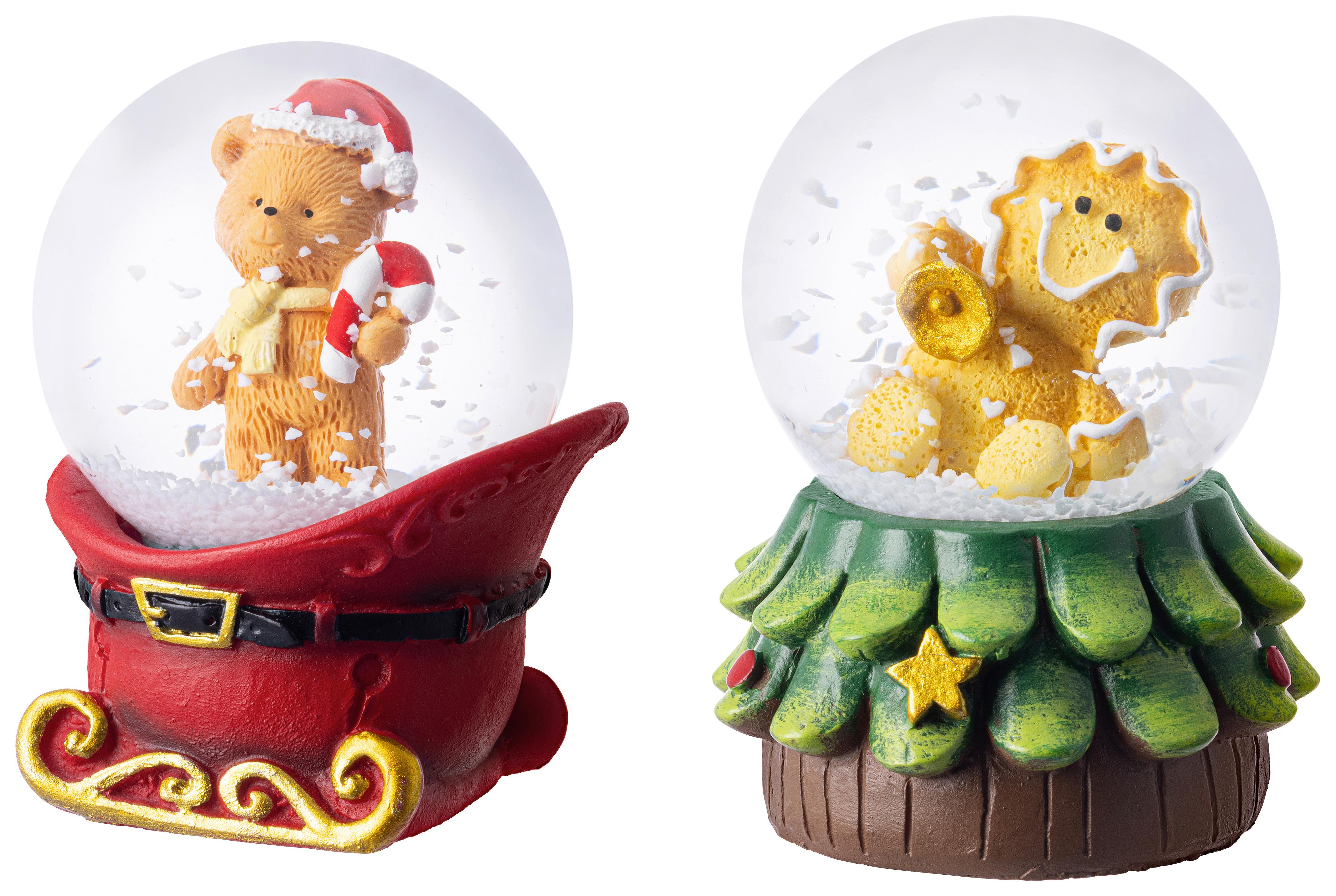 SCHNEEKUGEL Philipp - Multicolor, KONVENTIONELL, Glas/Kunststoff (4,5/6,5cm) - Luca Bessoni