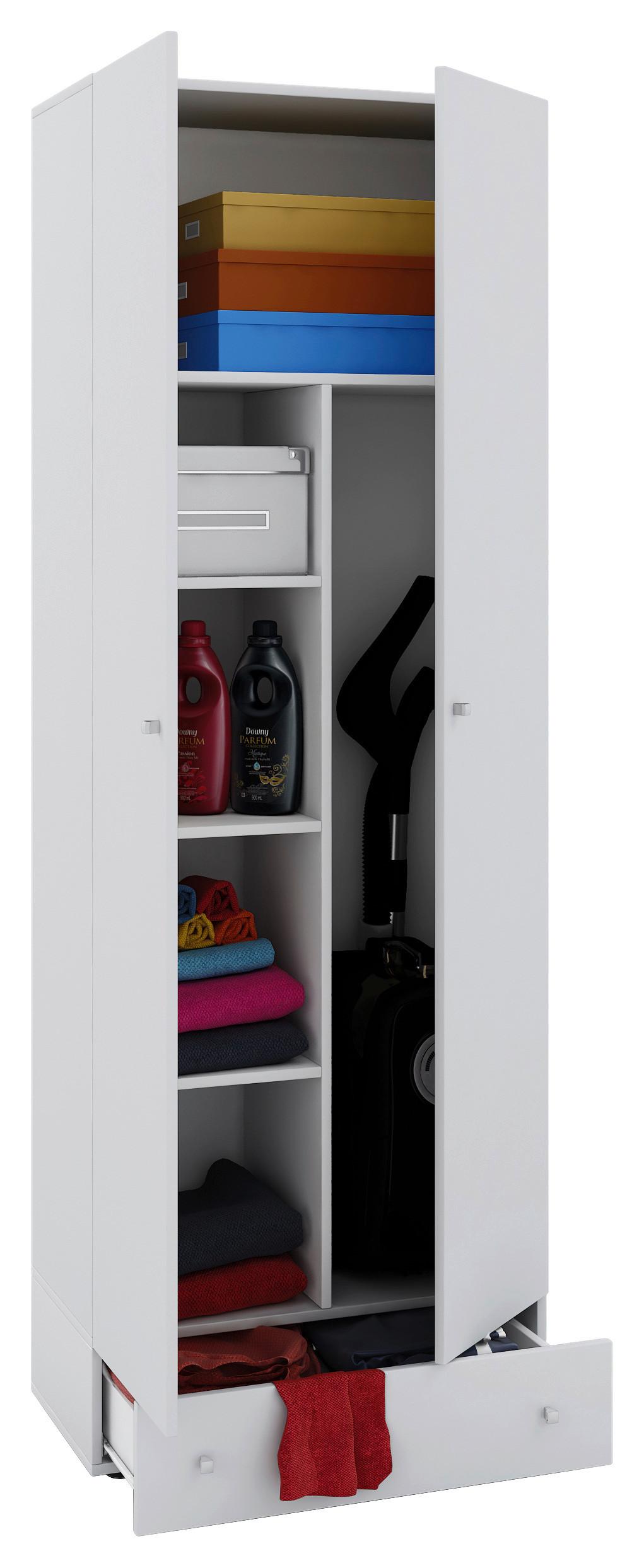 Viacúčelová skriňa VANDOL, so zásuvkou, biela - čierna/biela, Modern, kompozitné drevo/plast (70/198/39cm) - MID.YOU