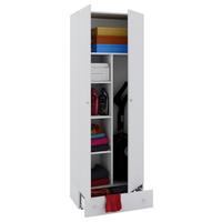 Víceúčelová skříň VANDOL, se zásuvkou, bílá - bílá/černá, Moderní, kompozitní dřevo/plast (70/198/39cm) - MID.YOU