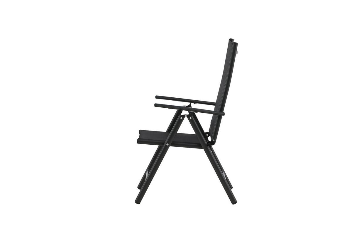 Gartensessel-Set 2-Tlg. Break Metall/Textil - Schwarz, KONVENTIONELL, Kunststoff/Textil (55/108/62cm) - Gardenson