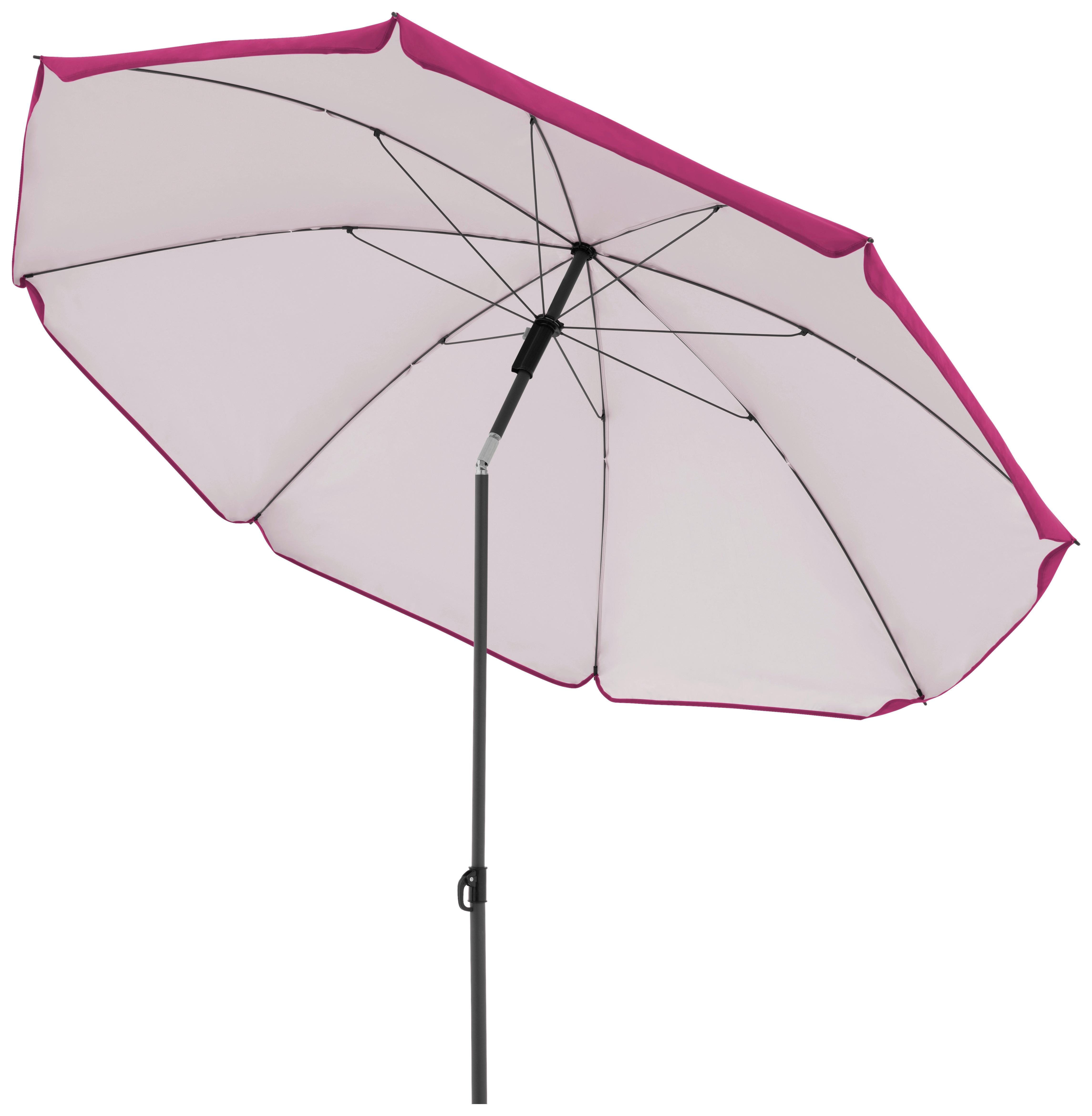 Sonnenschirm Gartenschirm Como Pink - Pink/Anthrazit, Basics, Textil/Metall (165/203cm)