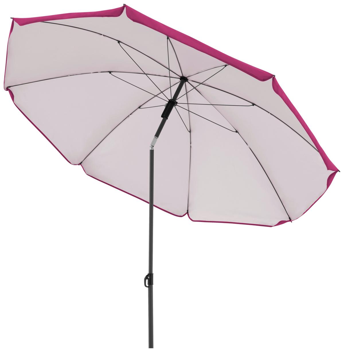 Sonnenschirm Gartenschirm Como Pink - Pink/Anthrazit, Basics, Textil/Metall (165/203cm)