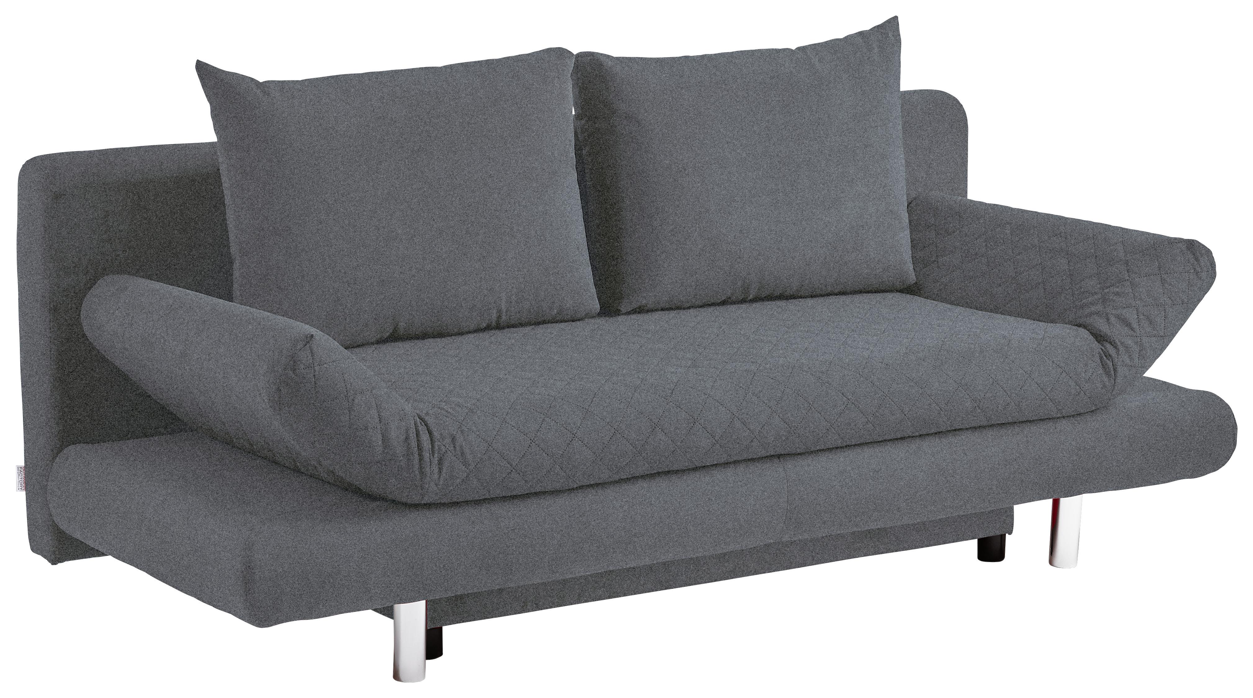 2-sitzer-sofa Mit Schlaffunktion Sorini B:194 Cm - Chromfarben/Dunkelgrau, Design, Textil (194/73/91cm) - Livetastic