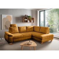 Eckschlafsofa Positano Goldfarben S: 265x206 Cm - Wildeiche/Goldfarben, MODERN, Textil (265/206cm) - Livetastic
