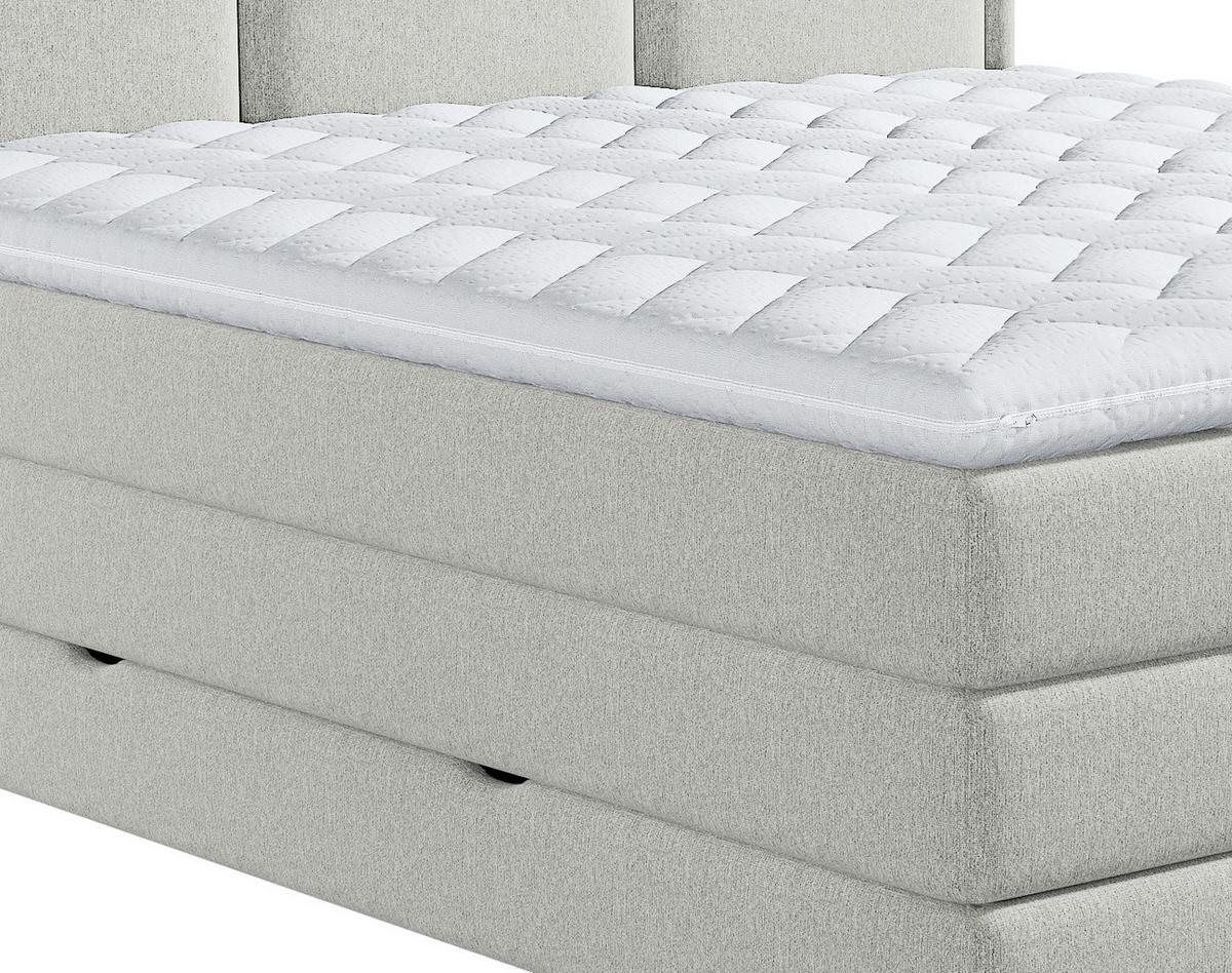 Boxspringbett mit Topper & Bettkasten 180x200 Swing - Hellgrau, Design, Textil (180/200cm) - MID.YOU