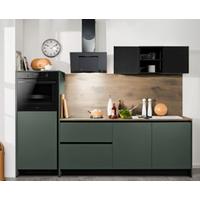 Küchenblock Clean - Eiche dunkel/Dunkelgrün, MODERN, Holzwerkstoff (268cm) - Express