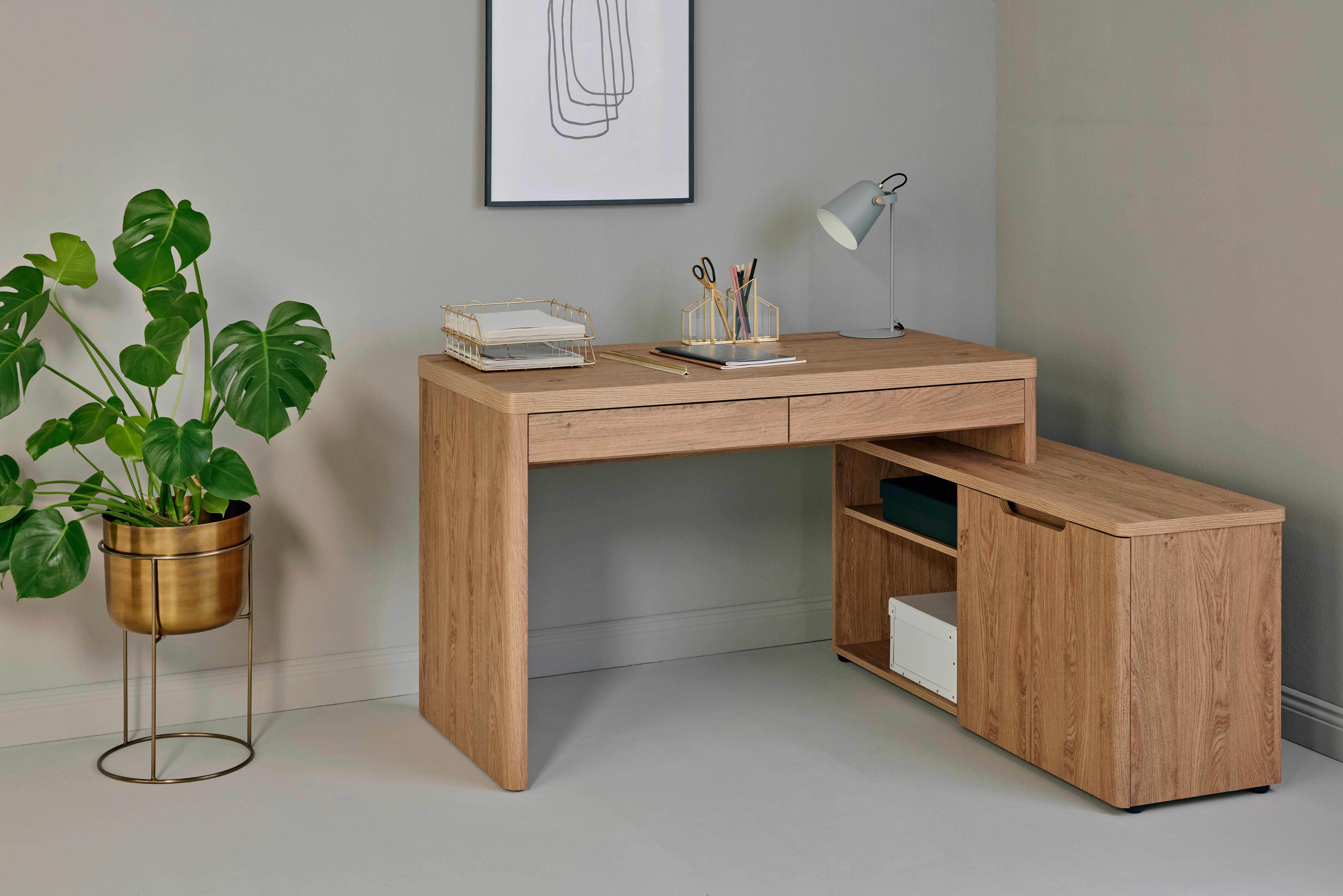 Eckschreibtisch Libre C 155 E* - Eichefarben, MODERN, Holzwerkstoff (140/118/76cm) - Livetastic