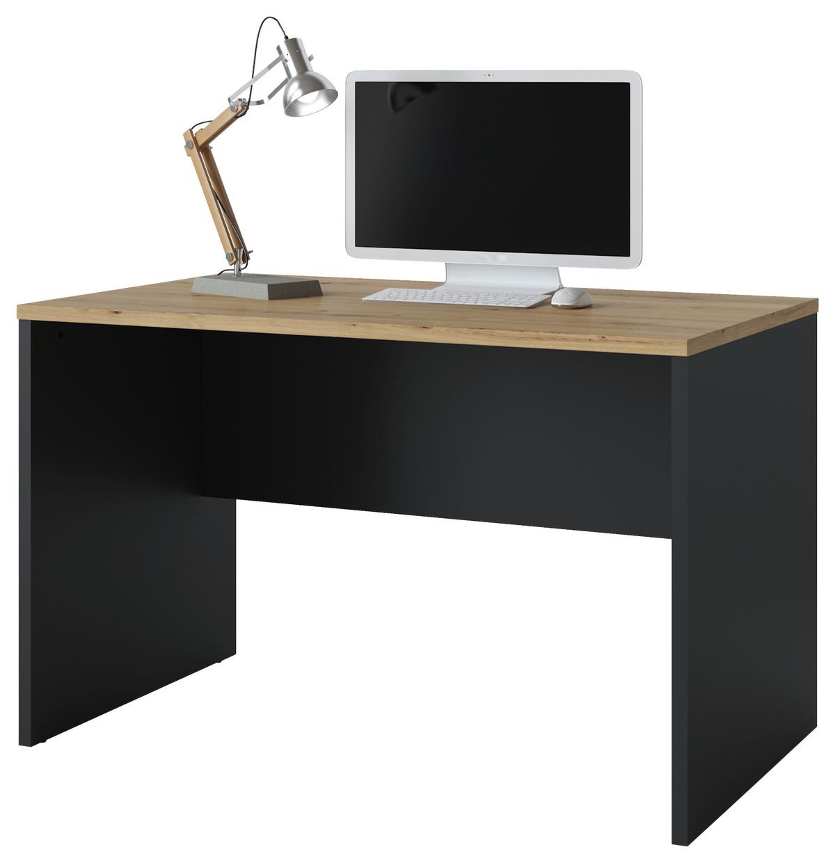 Schreibtisch Turino B: 120 Cm - Eichefarben/Anthrazit, Trend, Holzwerkstoff/Kunststoff (120/75,5/70cm)