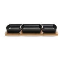 sada misiek na pochutiny TAPAS - 3 - čierna, Modern, drevo/keramika (44/16.5/5.5cm) - Modern Living