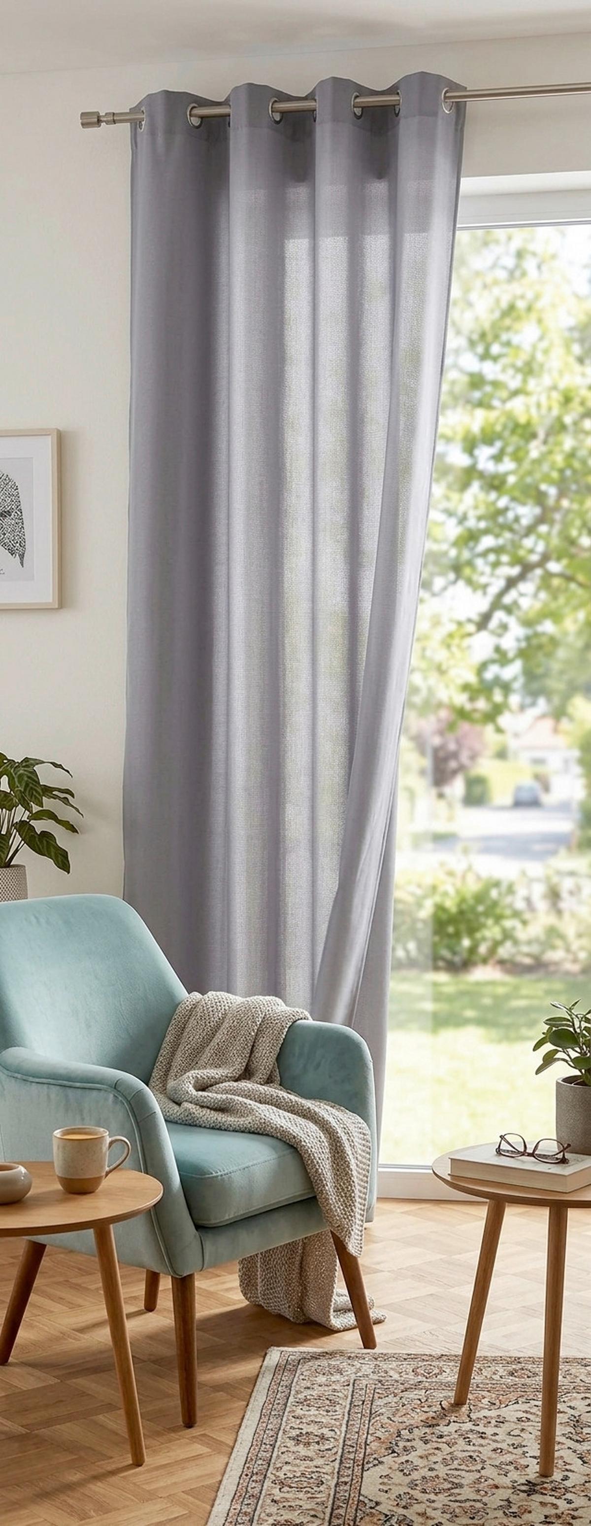 Készfüggöny Barnaby Kb. 140/245cm - ezüstszínű, Konventionell, textil (140/245cm) - Ondega