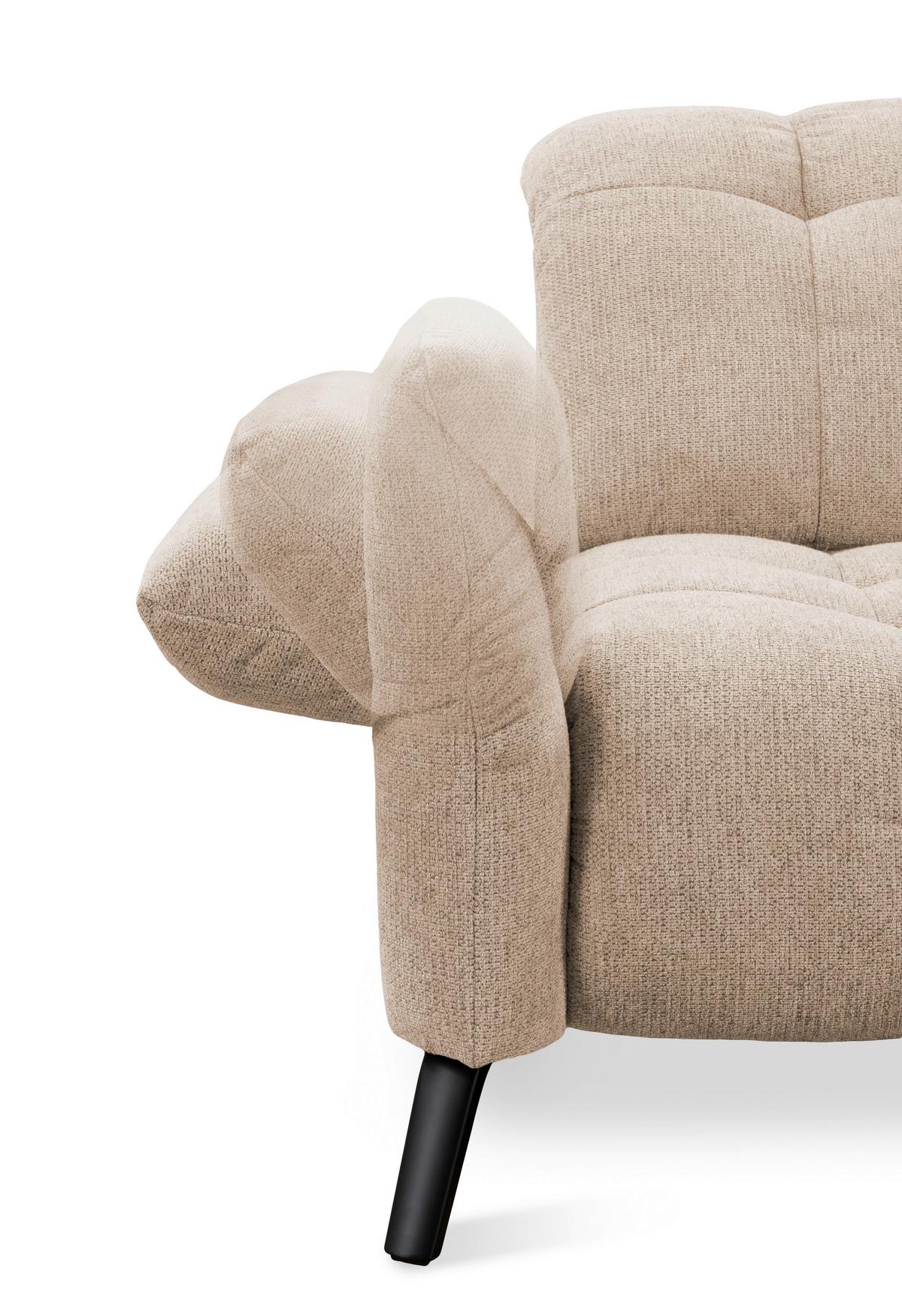 Ecksofa Coast Beige B: 244-270 cm - Beige/Schwarz, KONVENTIONELL, Holzwerkstoff/Textil (244-270/87-104/173cm)