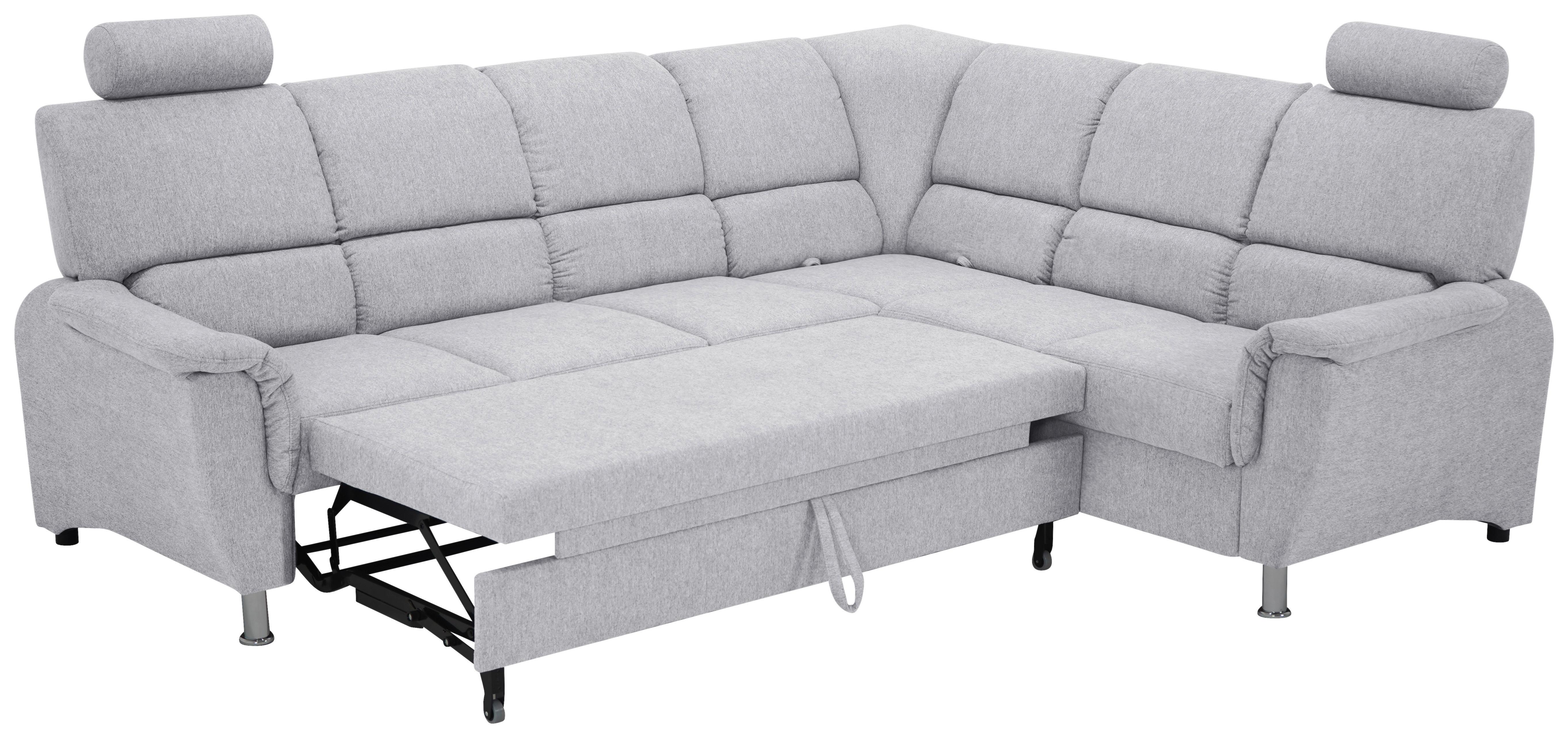 Sedačka MARSYLIA, pravá, modrošedá - černá/barvy stříbra, Design, kov/dřevo (270/219cm) - MID.YOU