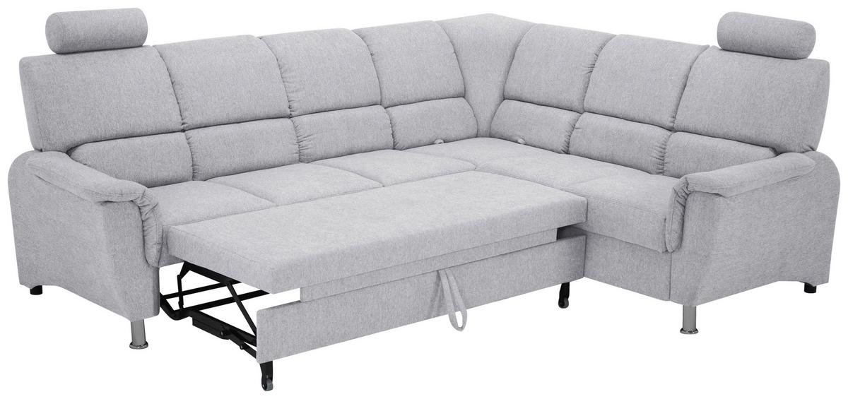 Sedačka MARSYLIA, pravá, modrošedá - černá/barvy stříbra, Design, kov/dřevo (270/219cm) - MID.YOU