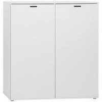 Schuhschrank Boot 2 Weiß B: 120 cm - Weiß, MODERN, Holzwerkstoff (120/125/37cm)