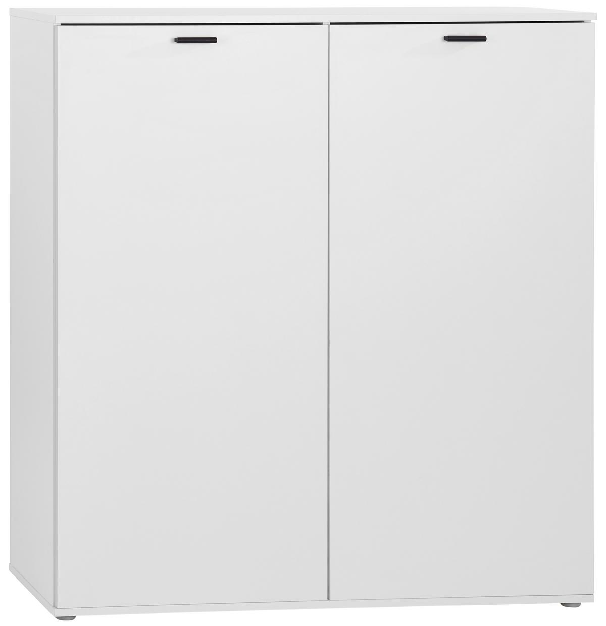 Schuhschrank Boot 2 Weiß B: 120 cm - Weiß, MODERN, Holzwerkstoff (120/125/37cm)