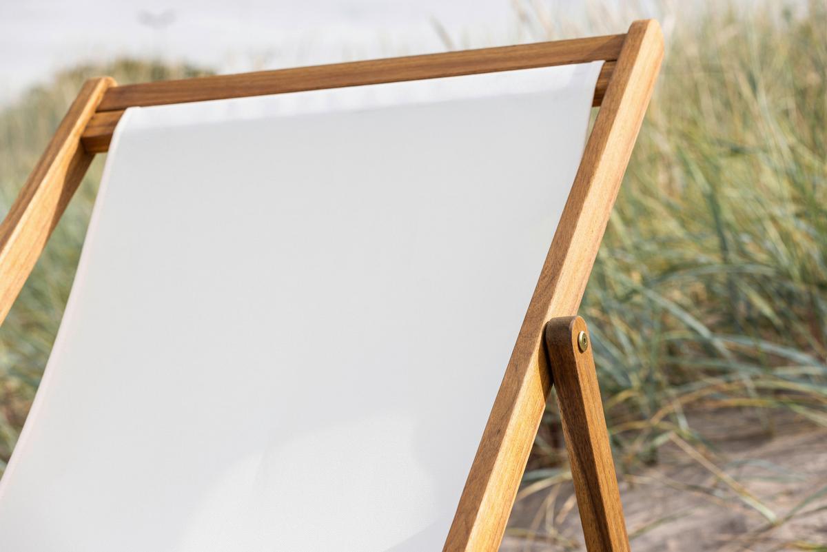 Strandsessel Peachy - Beige/Naturfarben, KONVENTIONELL, Holz/Textil (57/80/105cm) - Gardenson