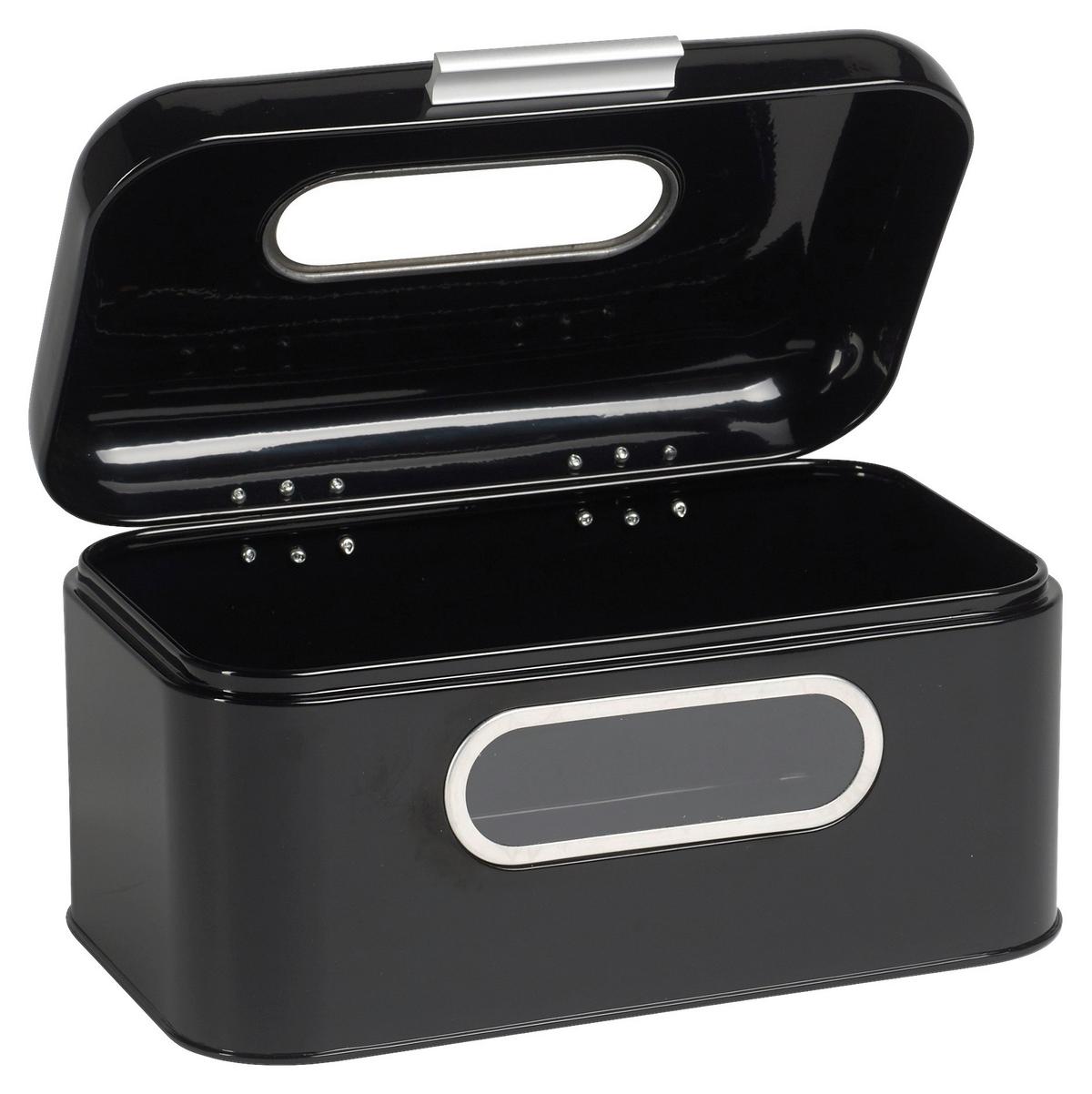 Brotkasten Echtwerk Brotkasten - Schwarz, Design, Metall (30/20/16,5cm) - Echtwerk