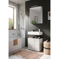 Badezimmer Vira 2--teilig. Weiß inkl. LED - Weiß Hochglanz/Schwarz, MODERN, Holzwerkstoff (60cm) - MID.YOU
