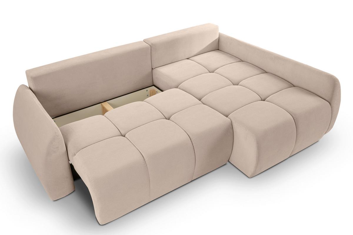 Ecksofa Sancho Long Beige S: 255x155cm - Beige/Schwarz, Basics, Holz/Textil (255/155cm) - MID.YOU
