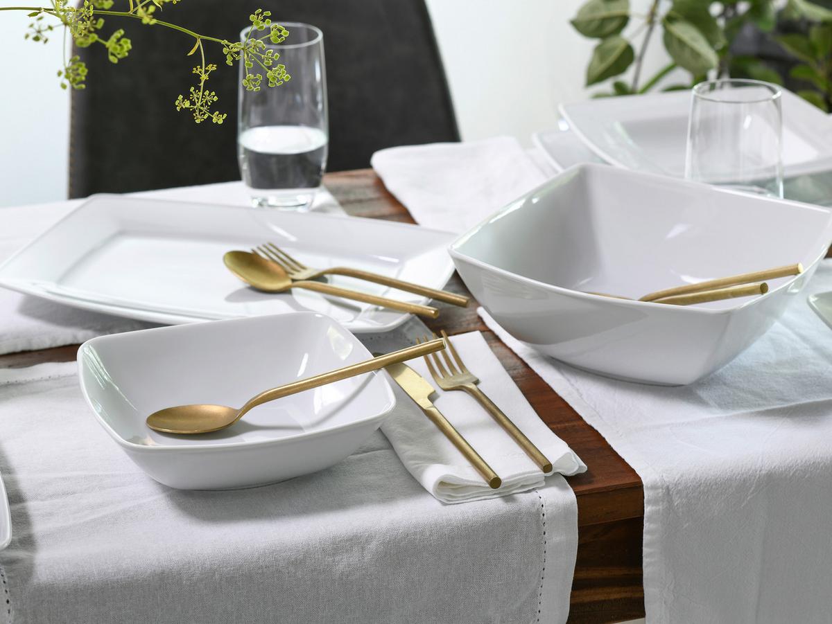 Servierset Victoria Porzellan 2x Schalen, 1x Platte - Weiß, Basics, Keramik - Creatable