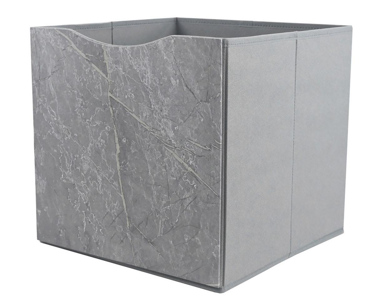 Skládací krabice BETTY - šedá, Konvenční, kompozitní dřevo/textil (33/33/32cm) - Mömax